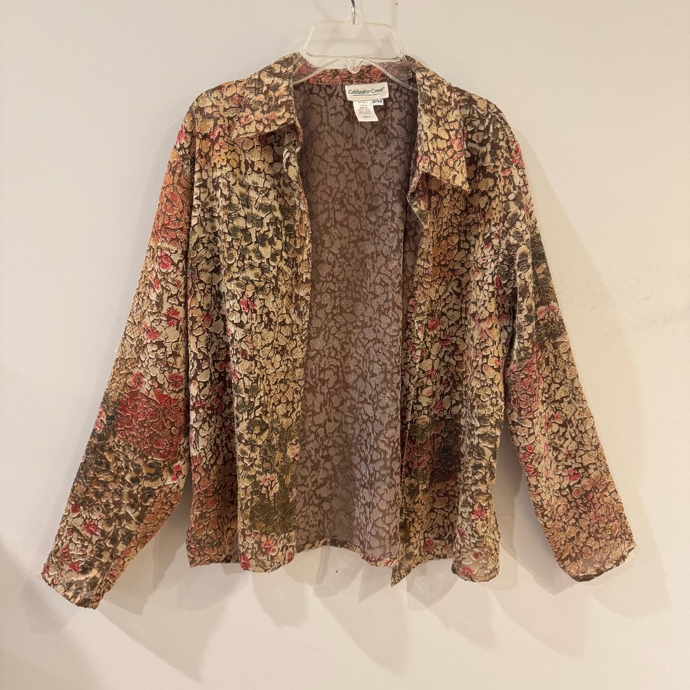 coldwater creek sheer button up